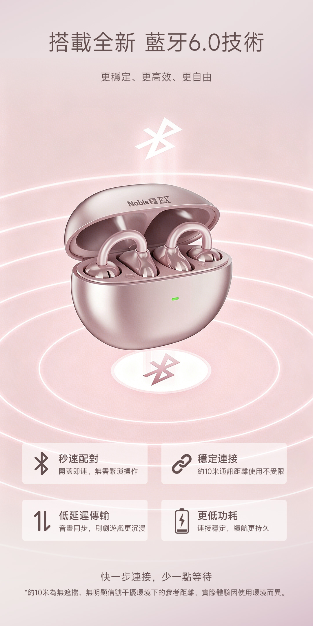 NobleEX Ultra 開放式藍牙耳機 ROSE GOLD 玫瑰金 (期間限定）